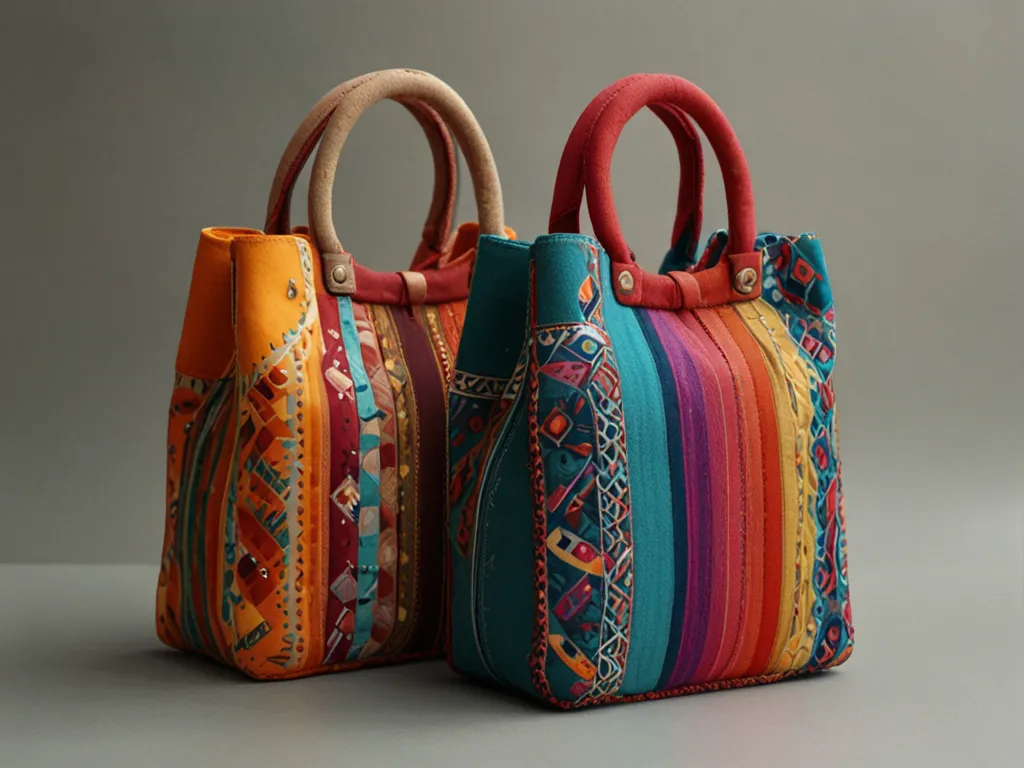 Kleurrijke textiel tas varianten