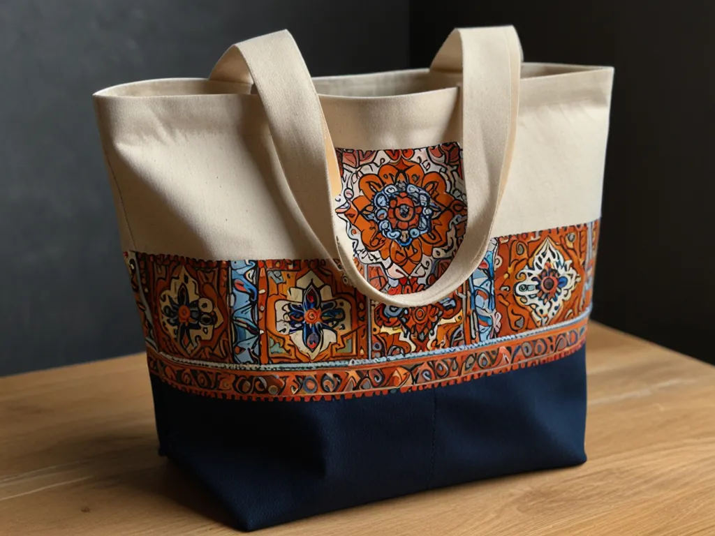 Handgemaakte textiel shopper tas